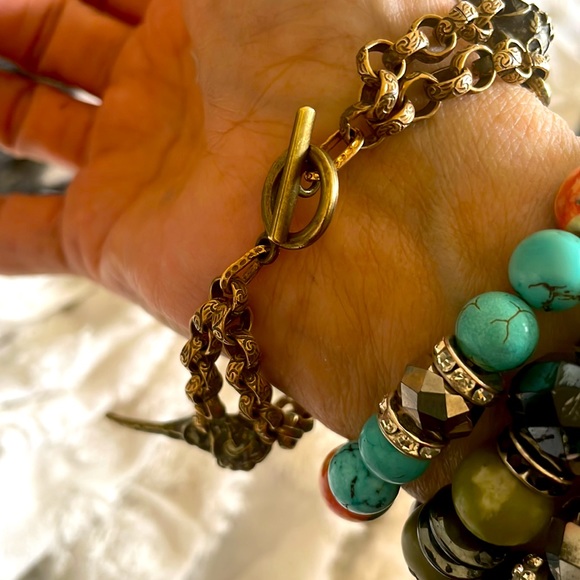 MADE TO ORDER: GOTHIC BIRD SKULL BRACELET or NECKLACE. (BRASS or CHROME)* - Picture 7 of 8